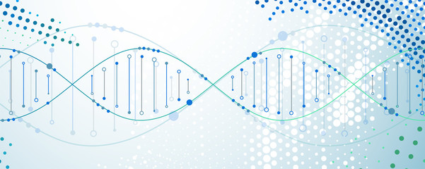 Science template, wallpaper or banner with a DNA molecules. Vector illustration.