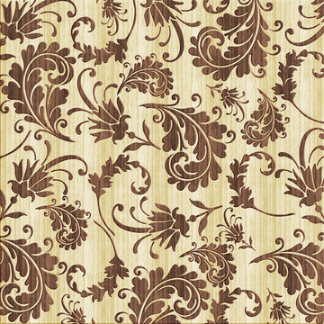 seamless pattern with flowers and leaves