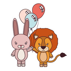 cute animals with balloons helium
