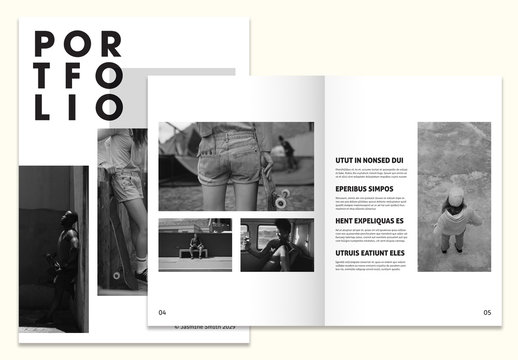 Black and White Portfolio Layout