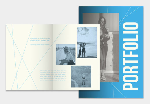 Blue and Cream Portfolio Layout