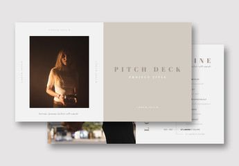 Pitch Deck Layout with Neutral Colors