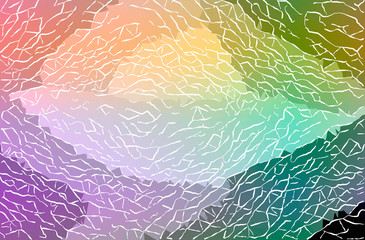 Abstract illustration of green, purple White lines paint background