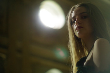  beautiful young blonde with long flowing hair