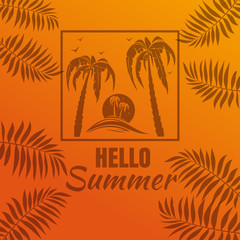 Obraz premium Marine design. Hello summer. Vector summer card