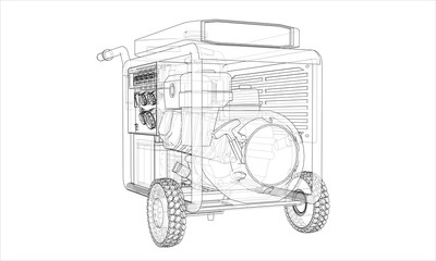 Outline portable gasoline generator vector