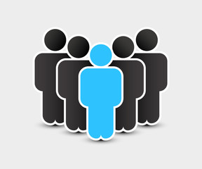 People icon in trendy flat style. Persons symbol for your infographics website design, logo. Crowd signs. Team or user group concept. Isolated on white background.