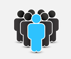 People icon in trendy flat style. Persons symbol for your infographics website design, logo. Crowd signs. Team or user group concept. Isolated on white background.