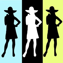 silhouettes of women in dress