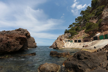 Fototapeta na wymiar Es Calo S´ Estaca, Valldemossa, Natural Park of the Sierra de Tramuntana Majorca Balearic Islands Spain