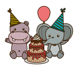 card of celebration with animals