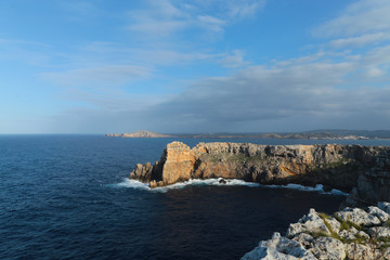Fototapeta na wymiar Coastline cliffs in Menorca