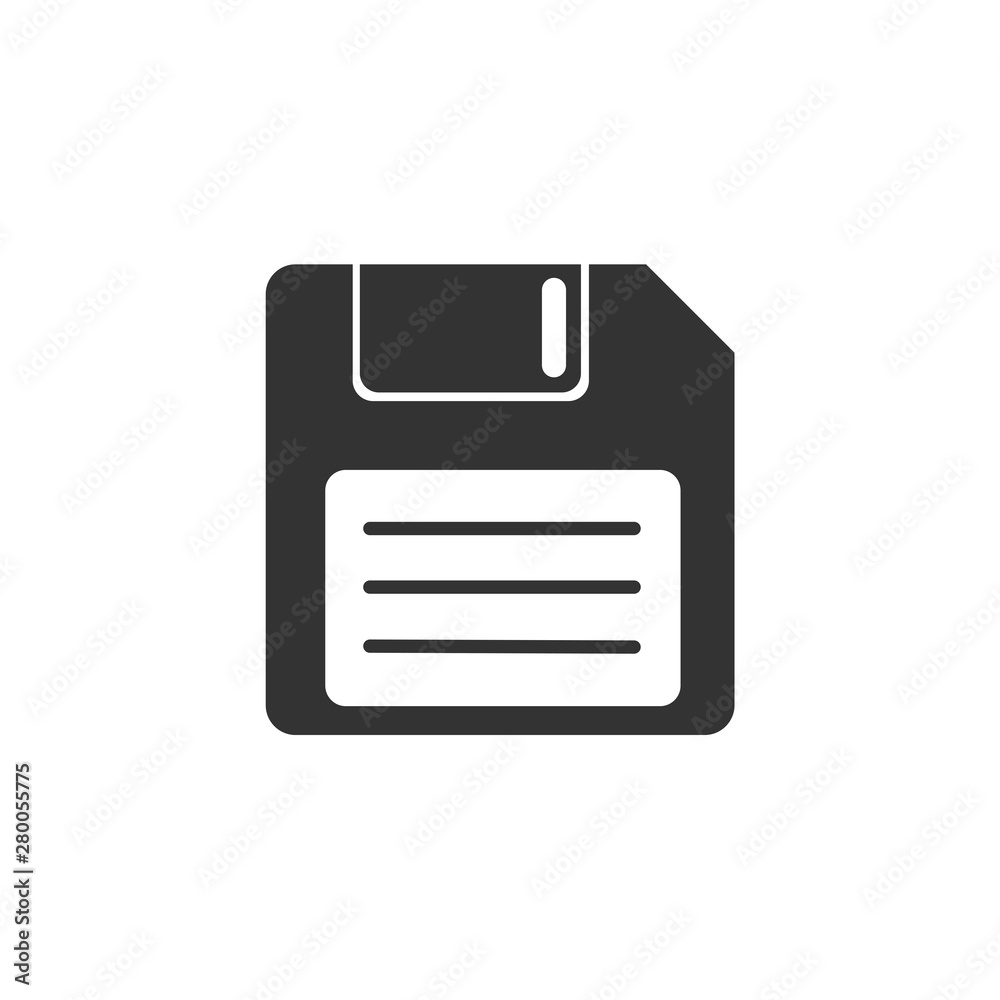 Fototapete Floppy disk icon template color editable. Diskette symbol vector sign isolated on white background. Save Icon Vector illustration for graphic and web design.