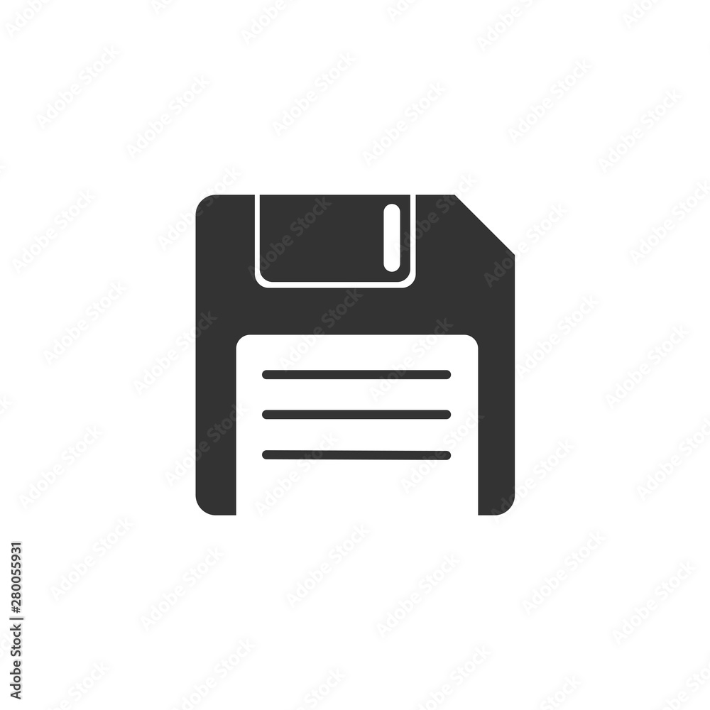 Poster Floppy disk icon template color editable. Diskette symbol vector sign isolated on white background. Save Icon Vector illustration for graphic and web design.