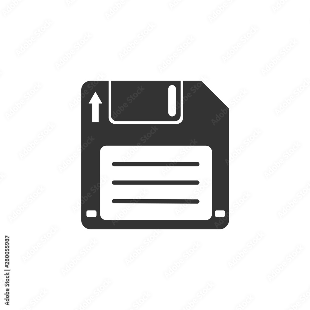 Leinwandbilder Floppy disk icon template color editable. Diskette symbol vector sign isolated on white background. Save Icon Vector illustration for graphic and web design.