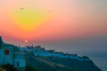 Sunset in city tanjer