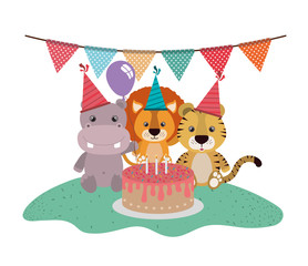 card of celebration with animals