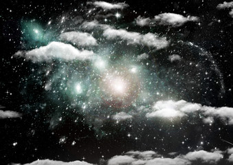 galaxy in a free space. 3D rendering