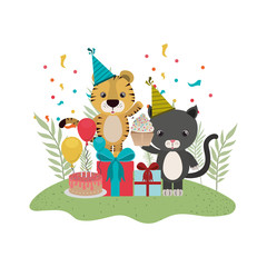 card of celebration with animals