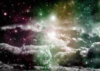 Obraz premium galaxy in a free space. 3D rendering