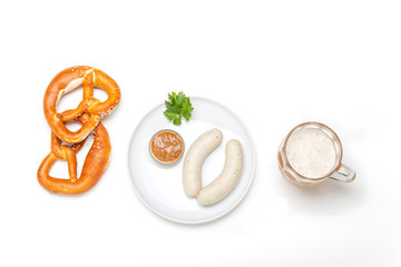 bayerische Weißwürste mit Breze