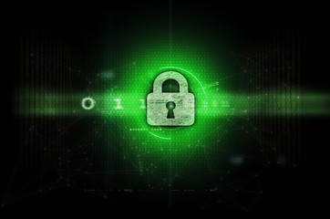 Network & Computer security artwork - dark green
