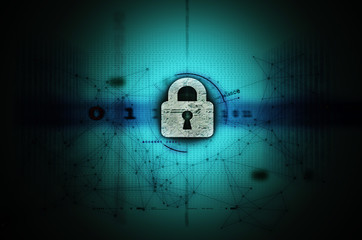 Network & Computer security artwork - light blue
