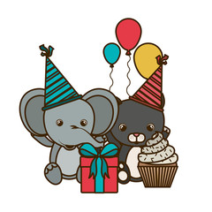 Obraz premium card of celebration with animals