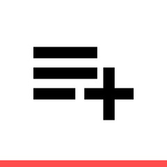 Playlist icon, music album symbol. Simple, flat design isolated on white background for web or mobile app