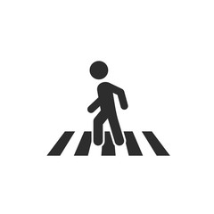 Pedestrian crosswalk icon template color editable. Street crossing symbol vector sign isolated on white background. Simple logo vector illustration for graphic and web design.