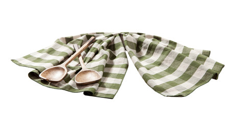 Napkin or tablecloth isolated on white background. Mock up for design. Top view.