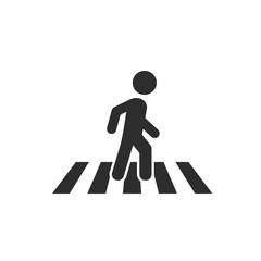 Pedestrian crosswalk icon template color editable. Street crossing symbol vector sign isolated on white background. Simple logo vector illustration for graphic and web design.