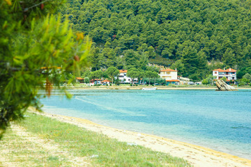 beautiful nature by the sea in greece background