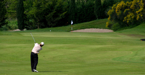 man golfer on a golf course
