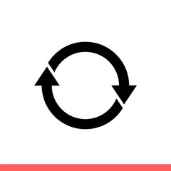 Repeat icon, loop symbol. Simple, flat design isolated on white background for web or mobile app