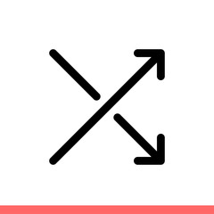 Shuffle icon, randomize symbol. Simple, flat design isolated on white background for web or mobile app