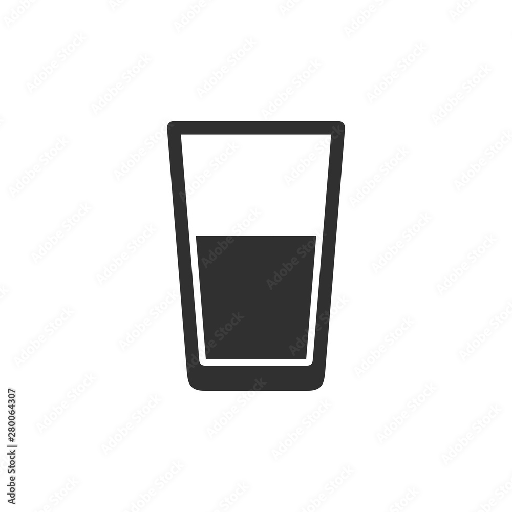 Aufkleber glass of water icon template color editable. water cup symbol vector sign isolated on white backgrou