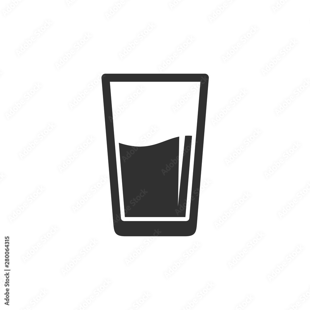 Aufkleber Glass of water  icon template color editable. Water cup symbol vector sign isolated on white background. Simple logo vector illustration for graphic and web design.