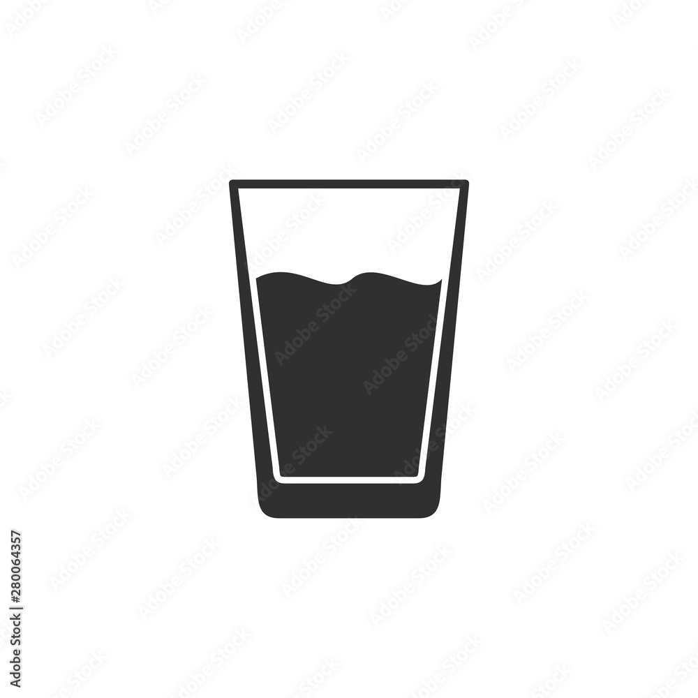 Aufkleber glass of water icon template color editable. water cup symbol vector sign isolated on white backgrou