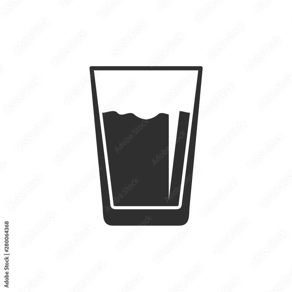 Aufkleber glass of water icon template color editable. water cup symbol vector sign isolated on white backgrou