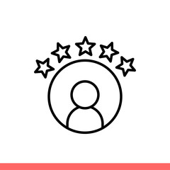 Customer experience icon, satisfaction feedback symbol. Simple, flat design isolated on white background for web or mobile app