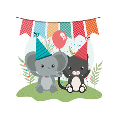 card of celebration with animals