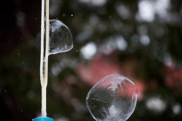 Bubbles being blown in the wind