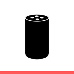 Smart speaker icon, virtual assistant symbol. Simple, flat design isolated on white background for web or mobile app
