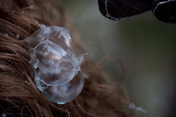 Frozen Bubbles in hair