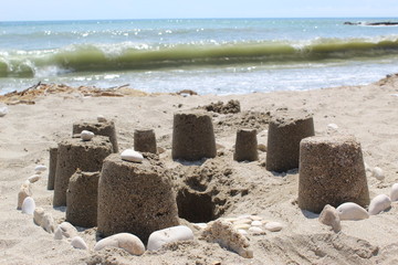 sandcastle on the beach