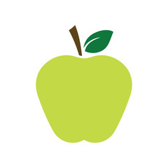 Flat green apple fruit icon