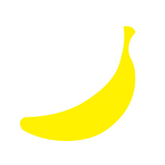 Flat yellow banana fruit icon