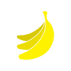 Flat yellow banana fruits icon