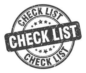 check list stamp. check list round grunge sign. check list